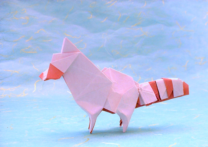 Origami Raccoon by Fumiaki Kawahata. Folded from a square of origami paper by Gilad Aharoni on giladorigami.com