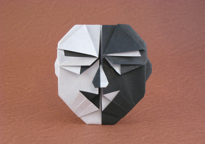 Origami No to Racism by Fernando Gilgado Gomez. Folded from a square of origami paper by Gilad Aharoni on giladorigami.com