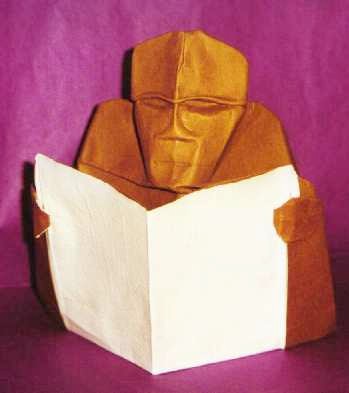 Origami Reading the paper by Herman van Goubergen. Folded by Gilad Aharoni on giladorigami.com