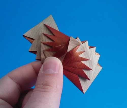 Origami Rectangular curlicue 45 by Assia Brill. Folded by Gilad Aharoni on giladorigami.com
