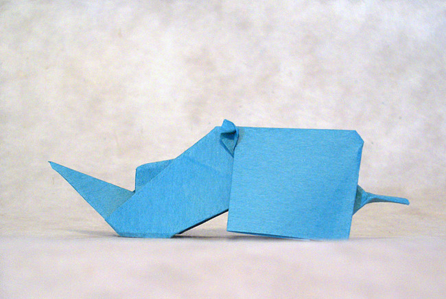 Origami Rhinoceros by Rikki Donachie. Folded by Gilad Aharoni on giladorigami.com