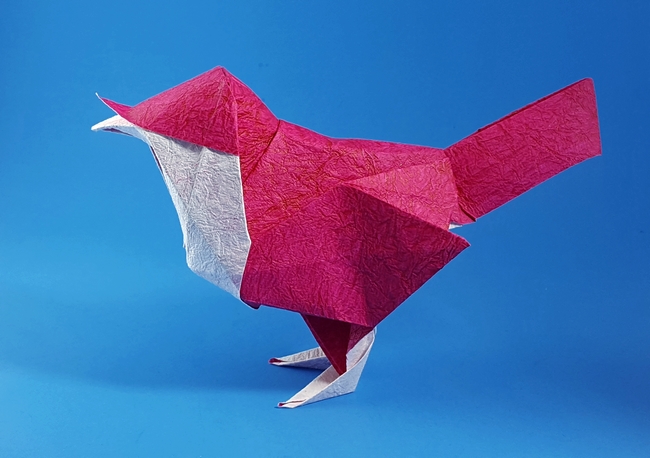 Origami Robin by David Brill. Folded by Gilad Aharoni on giladorigami.com