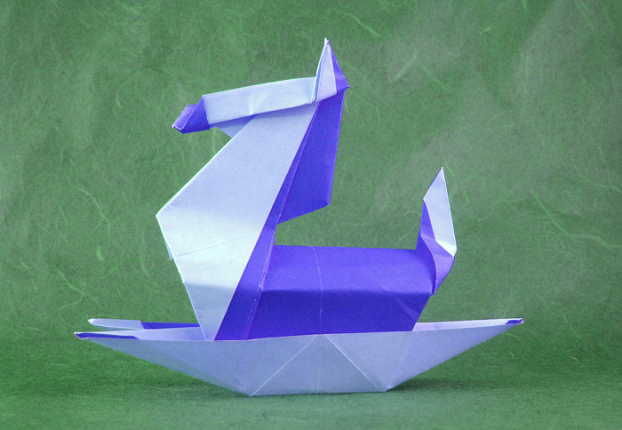 Origami Rocking horse by Seo Won Seon (Redpaper). Folded by Gilad Aharoni on giladorigami.com