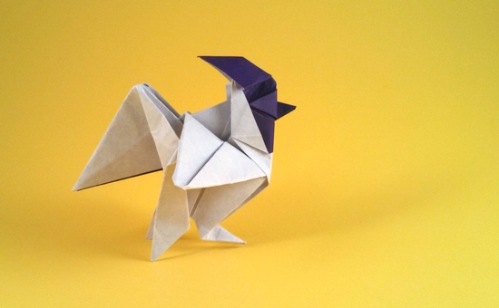 Origami Rooster by Hadi Tahir. Folded by Gilad Aharoni on giladorigami.com