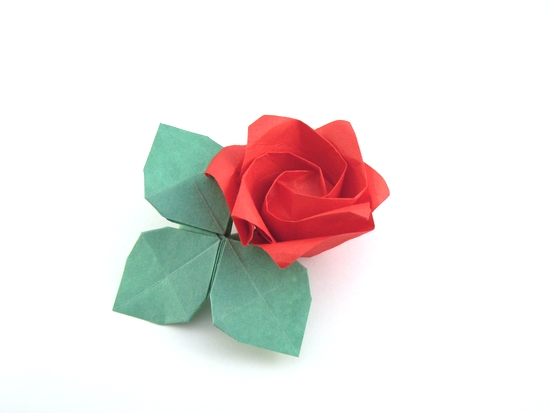 Origami Rose - 1 minute by Toshikazu Kawasaki. Folded by Gilad Aharoni on giladorigami.com