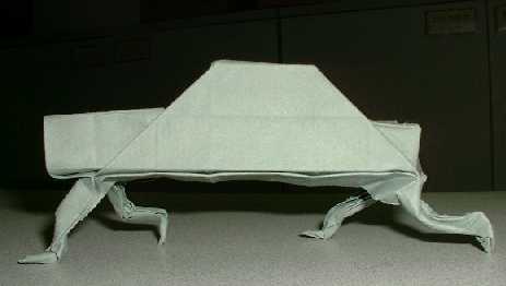 Origami Running car by Jeremy Shafer. Folded by Gilad Aharoni on giladorigami.com