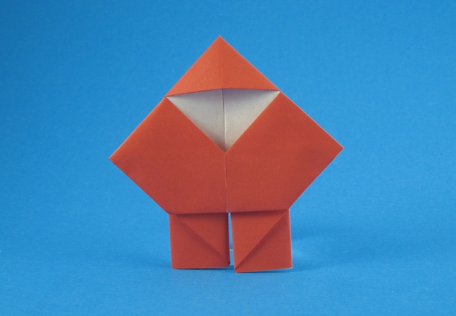 Origami Santa Claus by Asahi Isamu. Folded from a square of origami paper by Gilad Aharoni on giladorigami.com