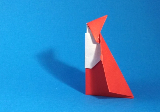 Origami Santa Claus by Philip Blencowe. Folded from a square of origami paper by Gilad Aharoni on giladorigami.com