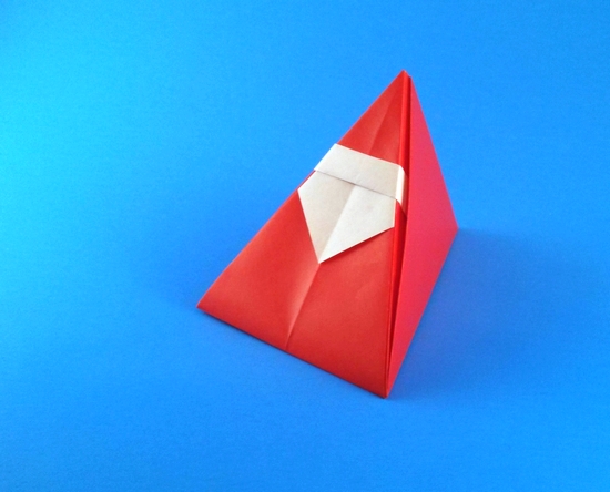 Origami Santa Claus box by Francesco Mancini. Folded by Gilad Aharoni on giladorigami.com
