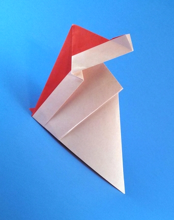 Origami Santa Claus - 7 RAT Santa by Rikki Donachie. Folded from a square of origami paper by Gilad Aharoni on giladorigami.com