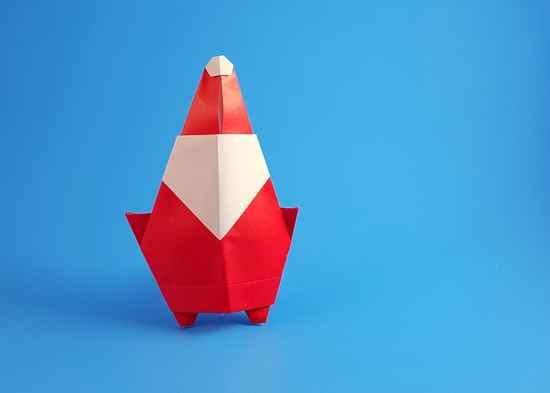 Origami Santa Claus by Stephane Gigandet. Folded from a square of origami paper by Gilad Aharoni on giladorigami.com