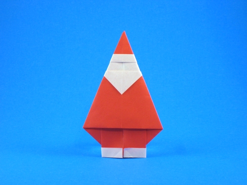 Origami Santa Claus by Taichiro Hasegawa. Folded from a square of origami paper by Gilad Aharoni on giladorigami.com
