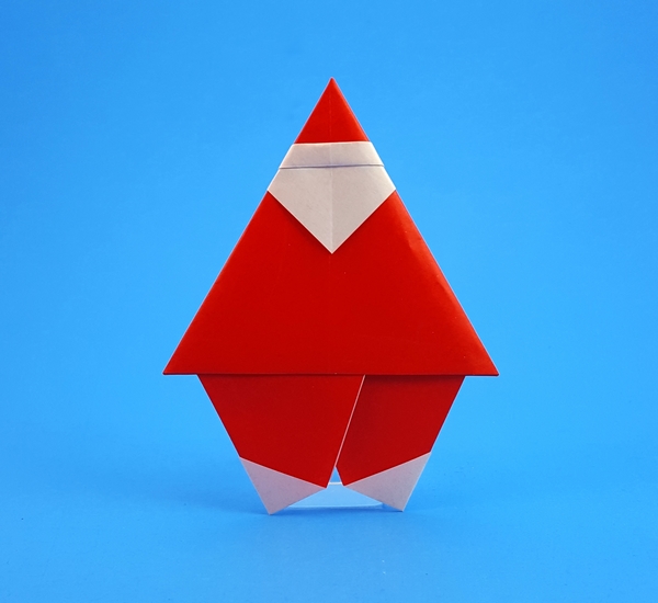 Origami Santa Claus by Takagi Hiromi. Folded from a square of origami paper by Gilad Aharoni on giladorigami.com