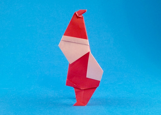 Origami Santa claus by Kunihiko Kasahara. Folded by Gilad Aharoni on giladorigami.com