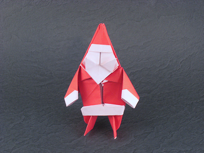 Origami Santa Claus by Go Kinoshita. Folded from a square of origami paper by Gilad Aharoni on giladorigami.com