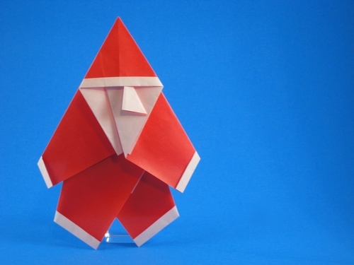 Origami Santa Claus by Yoshihide Momotani. Folded by Gilad Aharoni on giladorigami.com