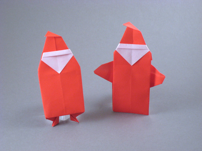 Origami Santa ornament by Anita F. Barbour. Folded from a square of origami paper by Gilad Aharoni on giladorigami.com