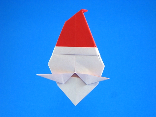 Origami Santa by Stephen A. Palmer. Folded by Gilad Aharoni on giladorigami.com
