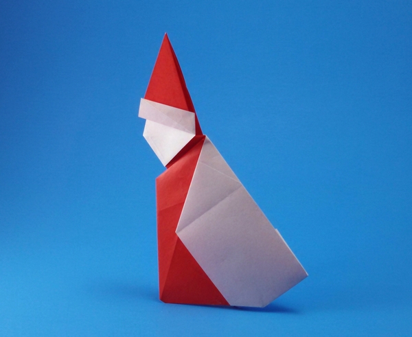 Origami Santa Claus by Mineo Shotaro. Folded from a square of origami paper by Gilad Aharoni on giladorigami.com