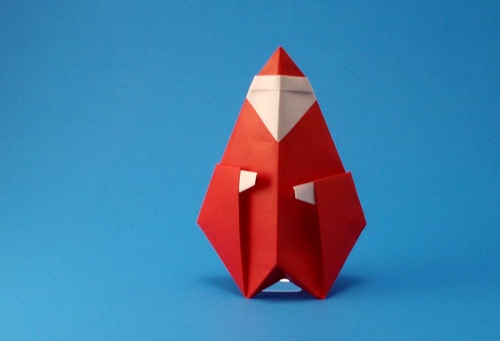 Origami Santa Claus by Joel Stern. Folded from a square of origami paper by Gilad Aharoni on giladorigami.com