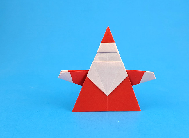 Origami Santa Claus by Peter Buchan-Symons. Folded from a square of origami paper by Gilad Aharoni on giladorigami.com