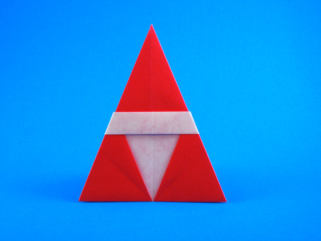 Origami Santa Claus by Eiji Tsuchito. Folded from a square of origami paper by Gilad Aharoni on giladorigami.com