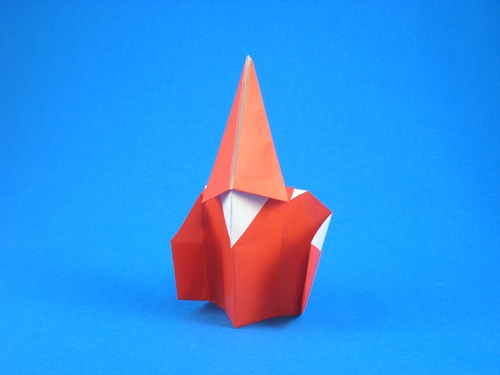 Origami Santa Claus by Akira Yoshizawa. Folded from a square of origami paper by Gilad Aharoni on giladorigami.com