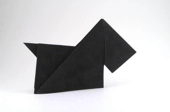 Origami Scottie by Robert Neale. Folded by Gilad Aharoni on giladorigami.com