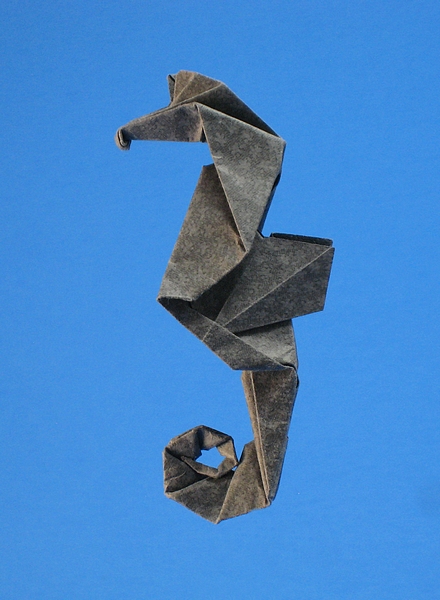 Origami Seahorse for Al Miyatake by Michael G. LaFosse. Folded by Gilad Aharoni on giladorigami.com