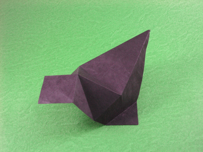 Origami Seal by Kunihiko Kasahara. Folded from a square of Lokta by Gilad Aharoni on giladorigami.com