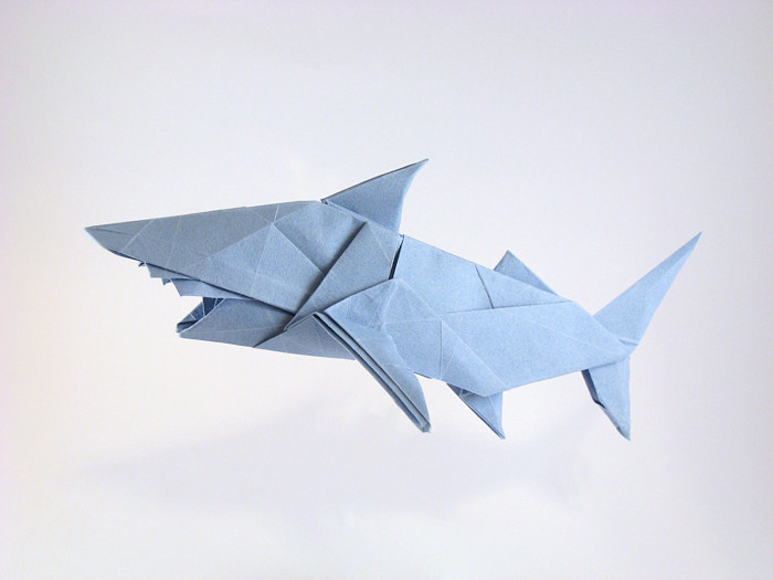 Origami Shark by Miyajima Noboru. Folded by Gilad Aharoni on giladorigami.com