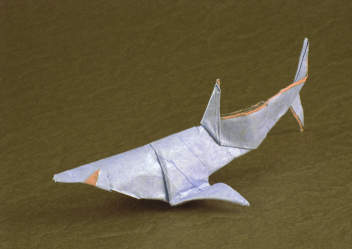 Origami Shark by Nicolas Terry. Folded by Gilad Aharoni on giladorigami.com
