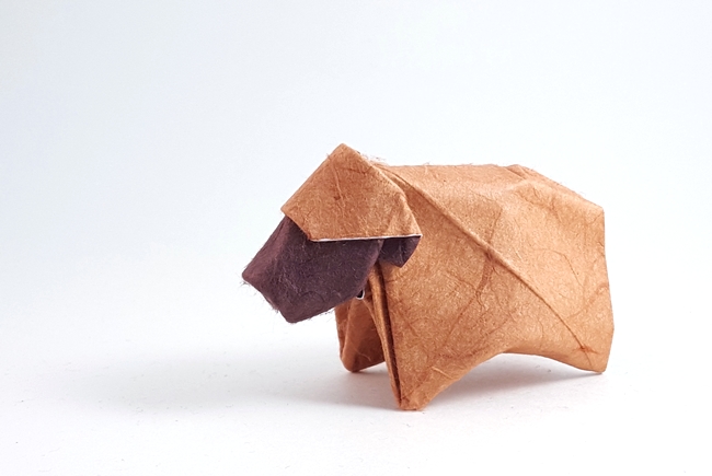 Origami Sheep by Yoo Tae Yong. Wet-folded from a square of double-sided mulberry paper by Gilad Aharoni on giladorigami.com
