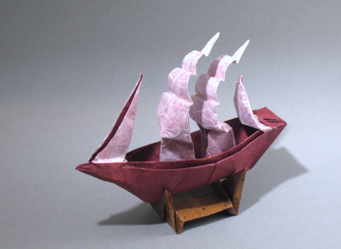 Origami Full-rigged Ship by Patricia Crawford. Folded by Gilad Aharoni on giladorigami.com