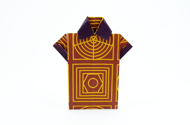 Origami Shirt by Traditional. Folded from a rectangle of origami paper by Gilad Aharoni on giladorigami.com