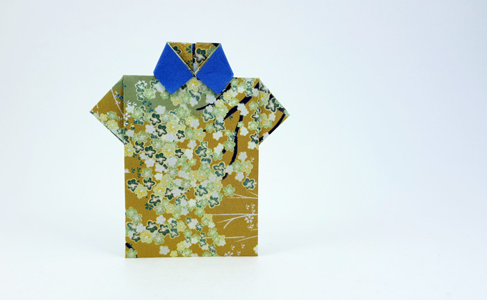 Origami Shirt by Traditional. Folded from a rectangle of origami paper by Gilad Aharoni on giladorigami.com