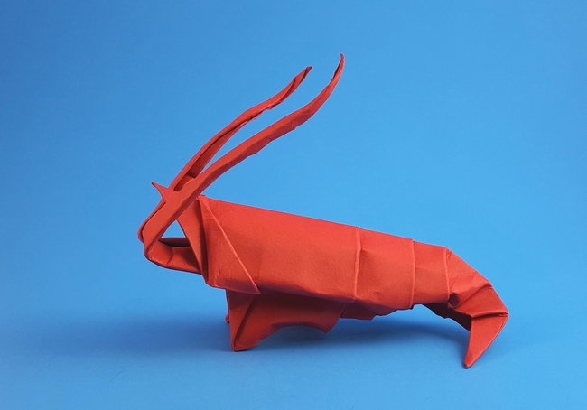 Origami Lobster by Akira Yoshizawa. Folded by Gilad Aharoni on giladorigami.com