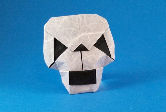 Origami Skull by Francisco Javier Caboblanco. Folded from 2 squares of double-sided Unryu by Gilad Aharoni on giladorigami.com