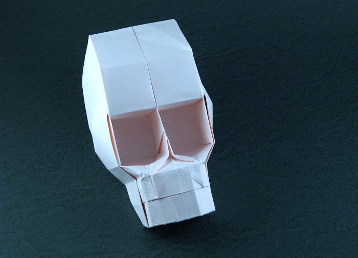 Origami Skull by Hojyo Takashi. Folded from a square of Tant paper by Gilad Aharoni on giladorigami.com