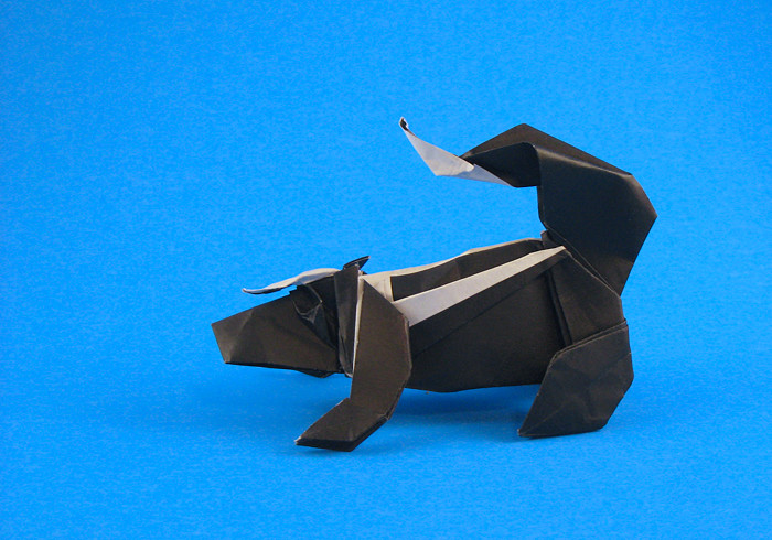 Origami Skunk by Marc Kirschenbaum. Folded by Gilad Aharoni on giladorigami.com