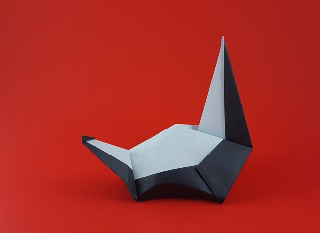 Origami Skunk by Michael G. LaFosse. Folded from a square of origami paper by Gilad Aharoni on giladorigami.com