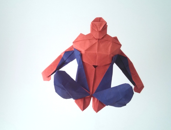 Origami Spiderman by Juan Francisco Carrillo (Juanfran). Folded by Gilad Aharoni on giladorigami.com