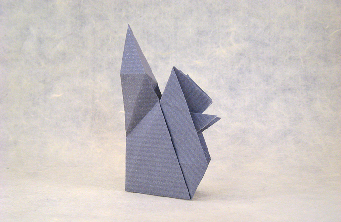 Origami Squirrel by Jun Maekawa. Folded from a square of Kraft origami paper by Gilad Aharoni on giladorigami.com