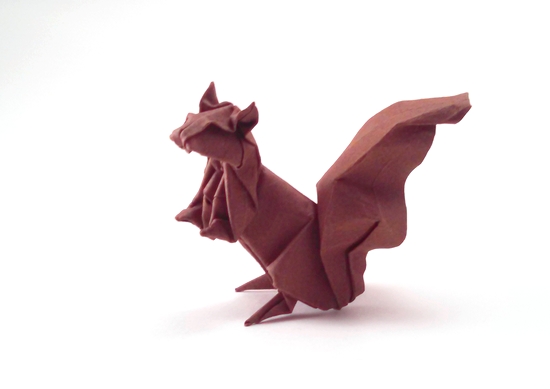 Origami Squirrel by John Montroll. Wet-folded from a square of Canson art paper by Gilad Aharoni on giladorigami.com