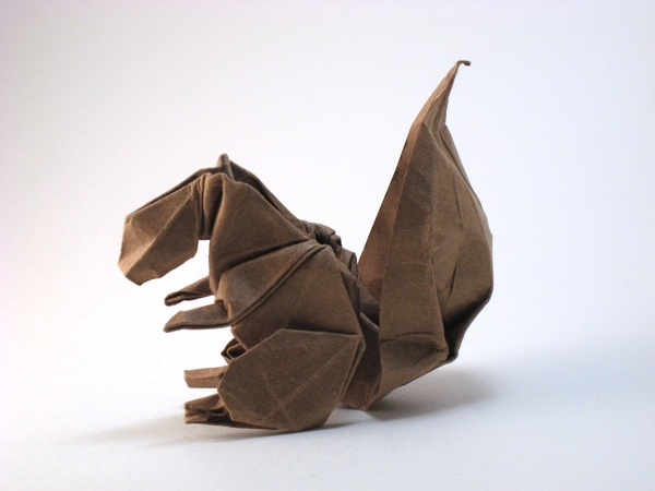 Origami Squirrel by Teruo Tsuji. Folded from a square of cardstock by Gilad Aharoni on giladorigami.com