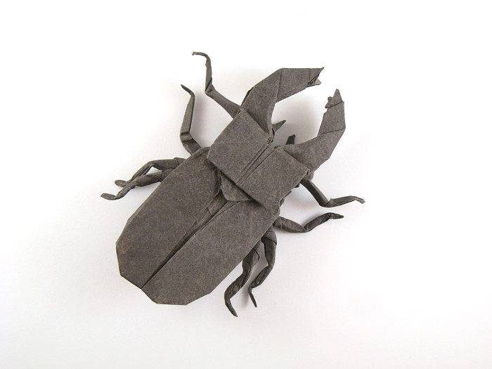 Origami Stag beetle by Peter Budai. Folded by Gilad Aharoni on giladorigami.com