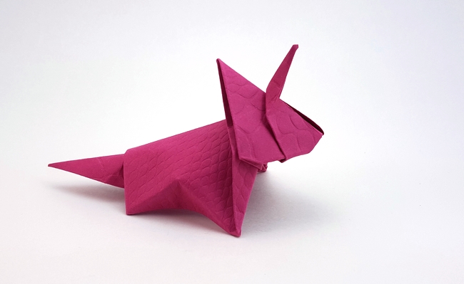 Origami Styracosaurus by Nick Robinson. Folded by Gilad Aharoni on giladorigami.com