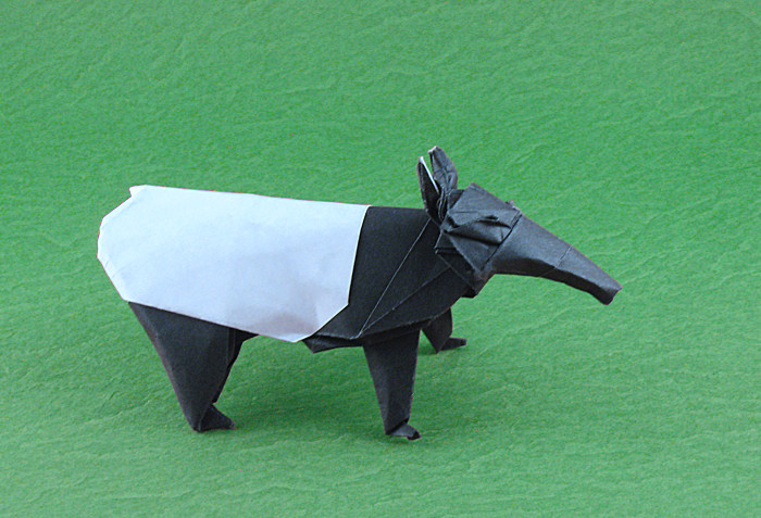 Origami Malayan tapir by Quentin Trollip. Folded by Gilad Aharoni on giladorigami.com
