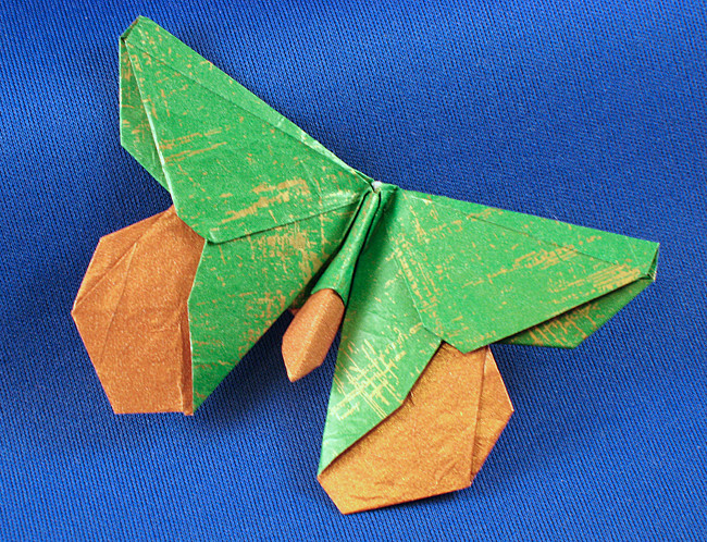 Origami Butterfly - Temko by Michael G. LaFosse. Folded from a square of Kathy Stevick's tissue-foil by Gilad Aharoni on giladorigami.com