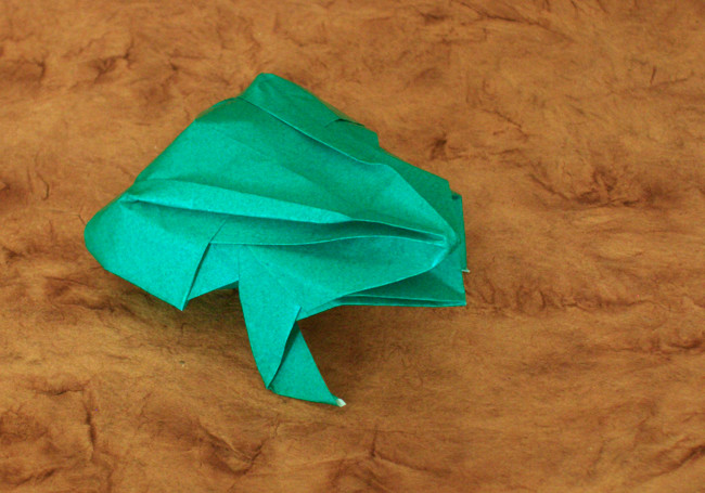 Origami Frog by Roman Diaz. Folded by Gilad Aharoni on giladorigami.com